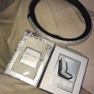 Car seat covers and  steering wheel bling cover